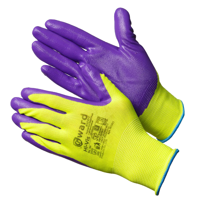 Перчатки Gward Hi-Vis нейлоновые с нитриловым покрытием, N1001