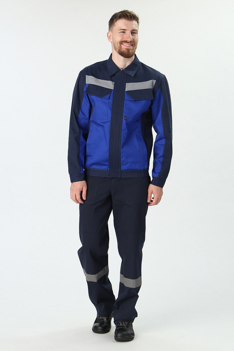 Костюм Вираж-2 (тк.Смесовая,260) п/к, т.синий/васильковый