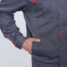 Костюм Фаворит-1 Премиум СОП UZ (тк.Смесовая,240) брюки, т.серый/серый/красный