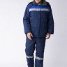 Костюм зимний Труженик-Ультра (Смесовая, 210) брюки, темно-синий/васильковый