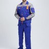 Костюм Союз-Профессионал-2 CH (тк.Смесовая,240) п/к, васильковый/св.серый/оранжевый