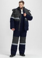 Костюм зимний Профи- IMP (тк.Смесовая,240) п/к, т.синий/серый