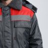 Куртка зимняя Бригада NEW (тк.Оксфорд), т.серый/красный