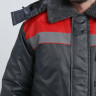 Куртка зимняя Бригада NEW (тк.Оксфорд), т.серый/красный