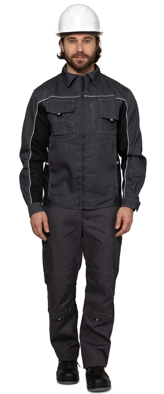 Куртка Люкс (тк.Смесовая,250) , серый/черный (Кур107сч)