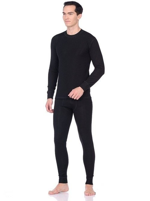 Белье трикотажное с начесом (тк.Трикотаж,205), черный