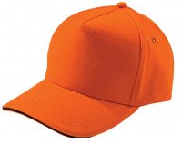 Бейсболка Unit Classic, оранжевая с черным кантом