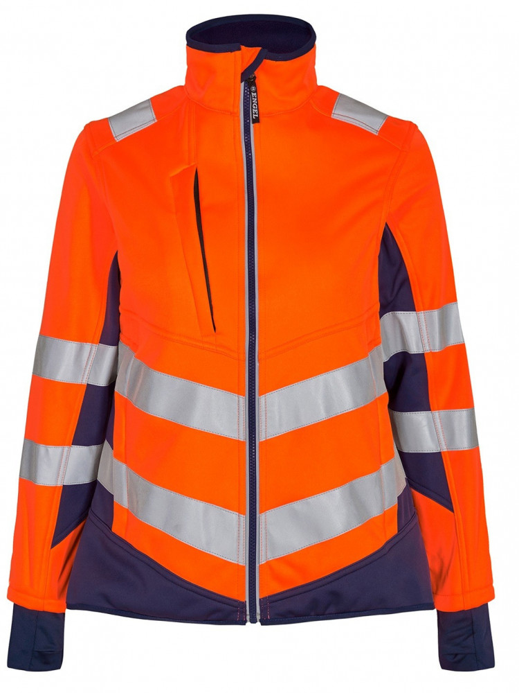 Женская рабочая куртка софтшелл Engel Safety 1156-237, сигнальный оранжевый/синий