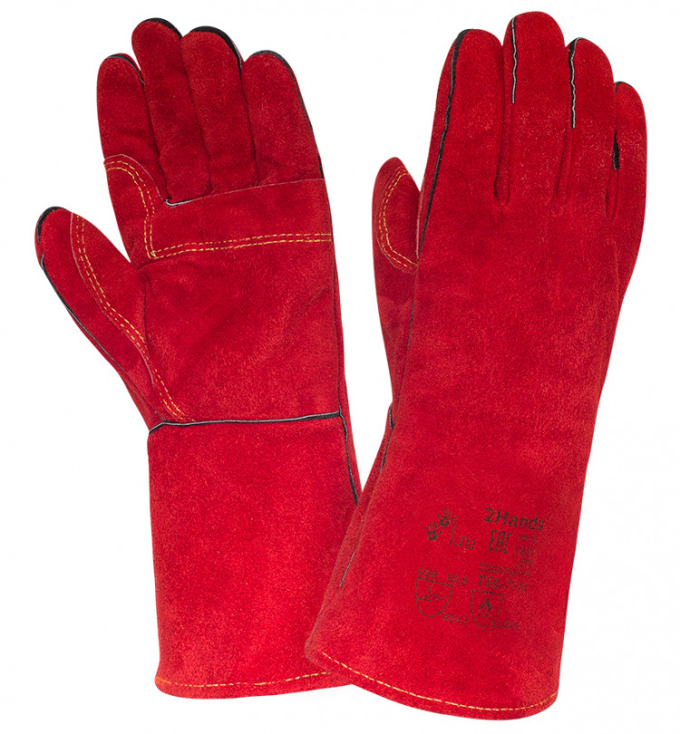 Краги спилковые усиленные 2Hands T59