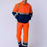 Костюм Дорожник с укорочен курткой (тк.Смесовая,210) п/к, оранжевый/т.синий